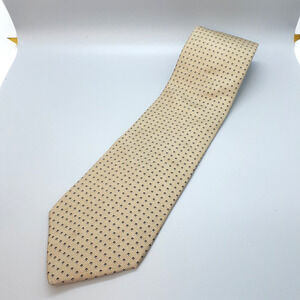 Nautica Mens beige khaki Necktie Geometric 100% Silk Tie Mexico 59.5 x 4 VGUC